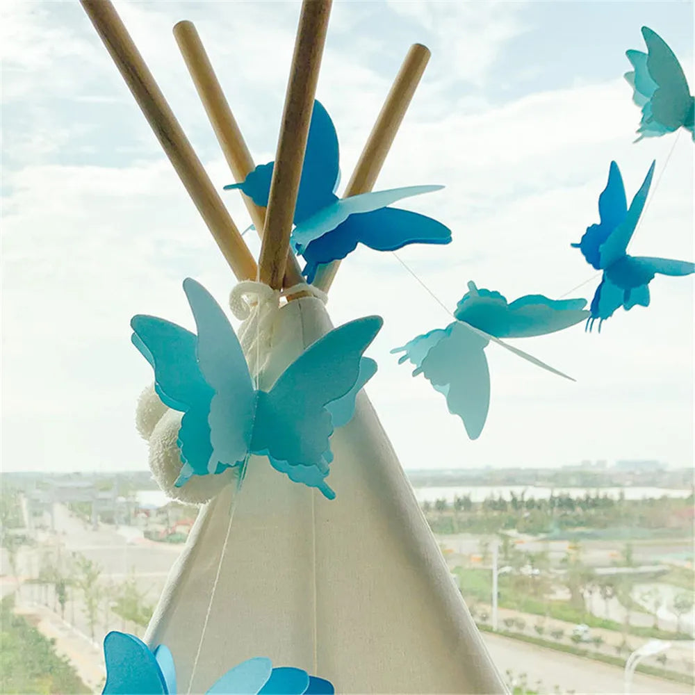 Guirlande papillon bleu