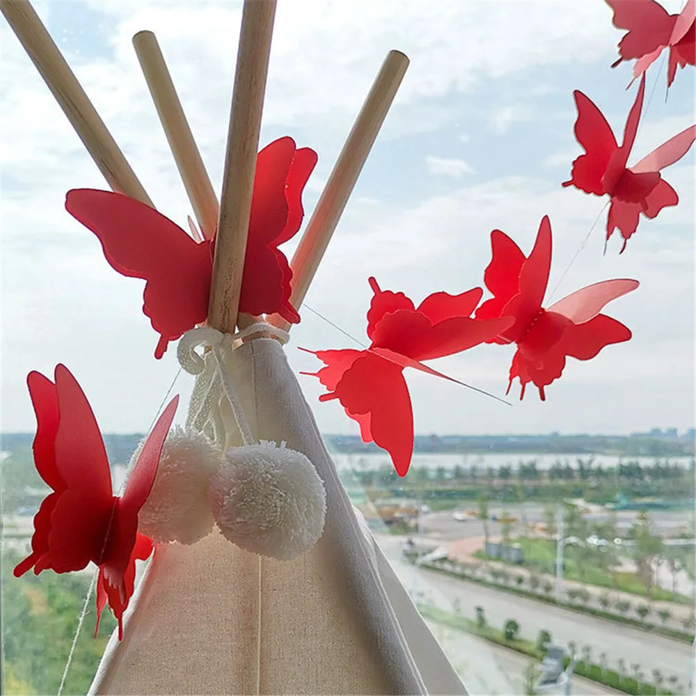 Guirlande papillon rouge