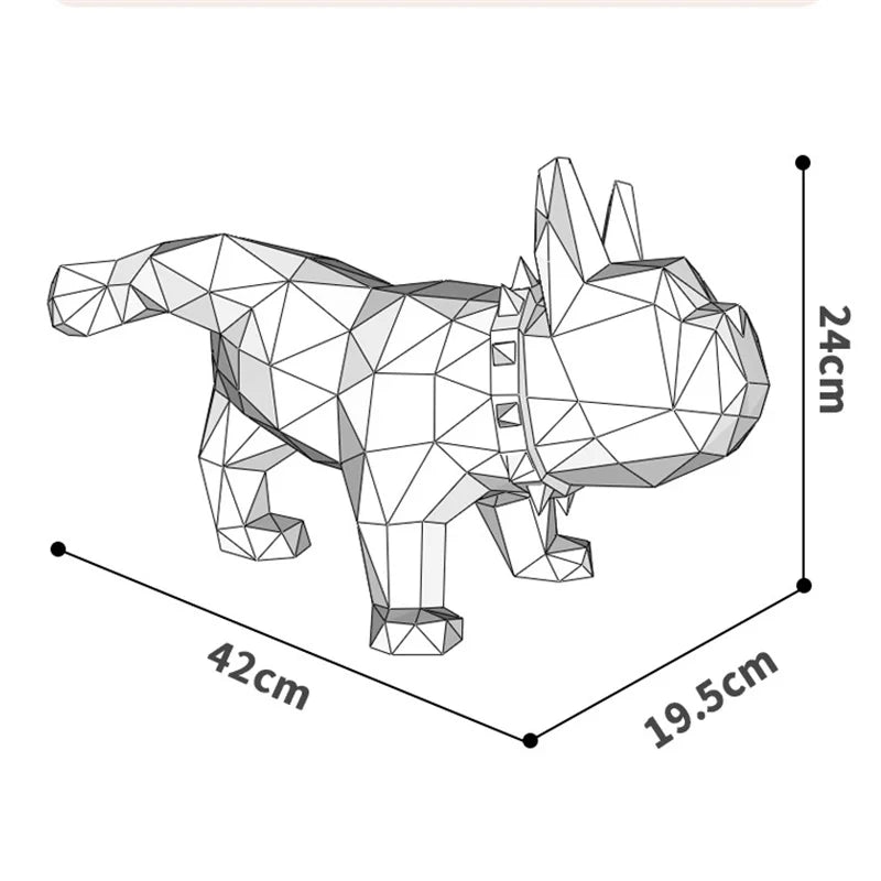 Origami bulldog 3D DIY puzzle