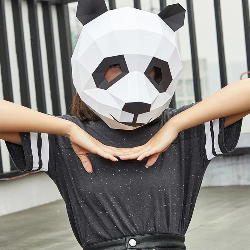 Origami Panda Mask 3D DIY