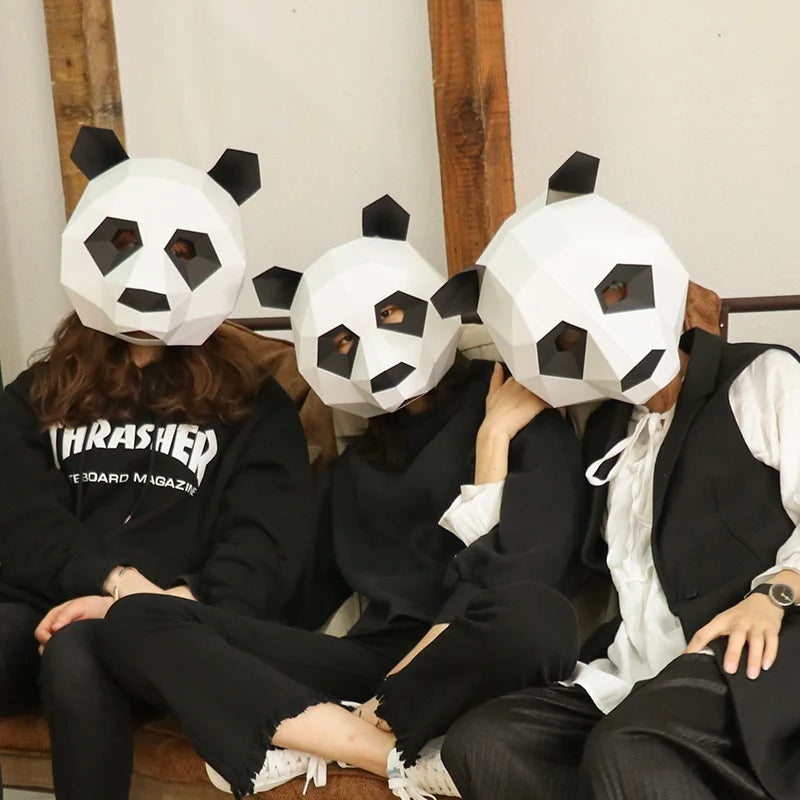 Origami Panda Mask 3D DIY