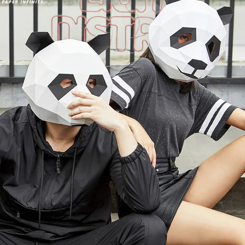 Origami Panda Mask 3D DIY
