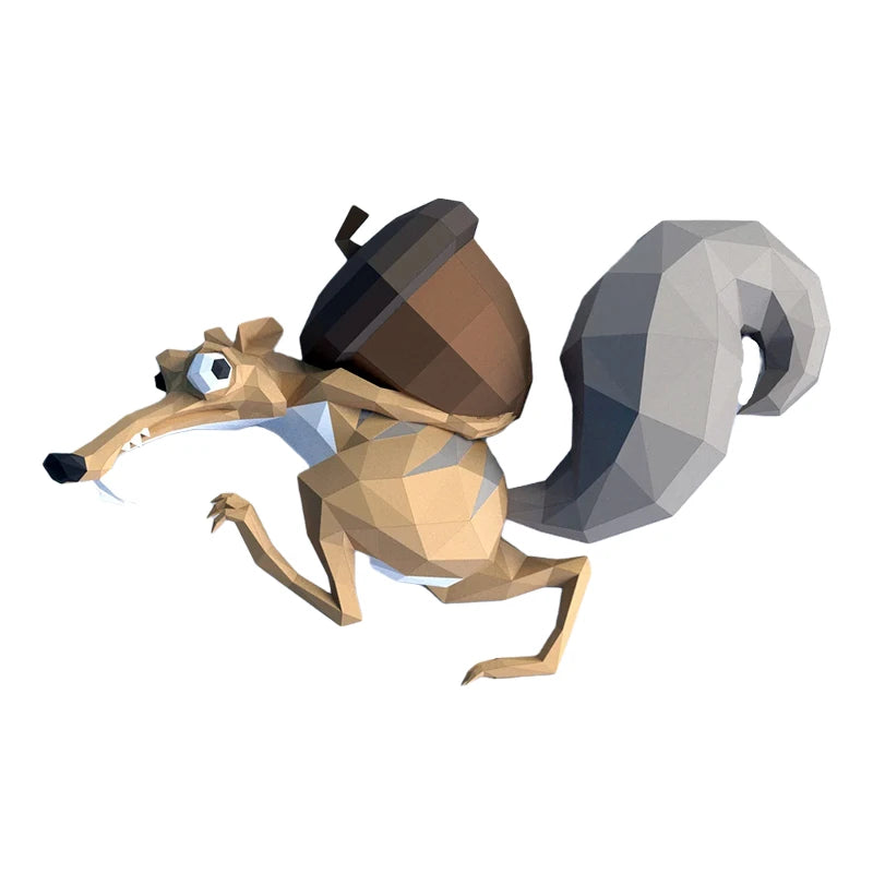 3D Origami Ice Age Squirrel