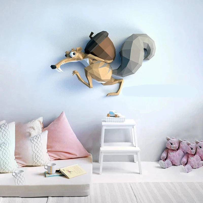 3D Origami Ice Age Squirrel