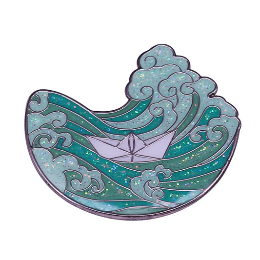 Pin's Bateau dans la vague