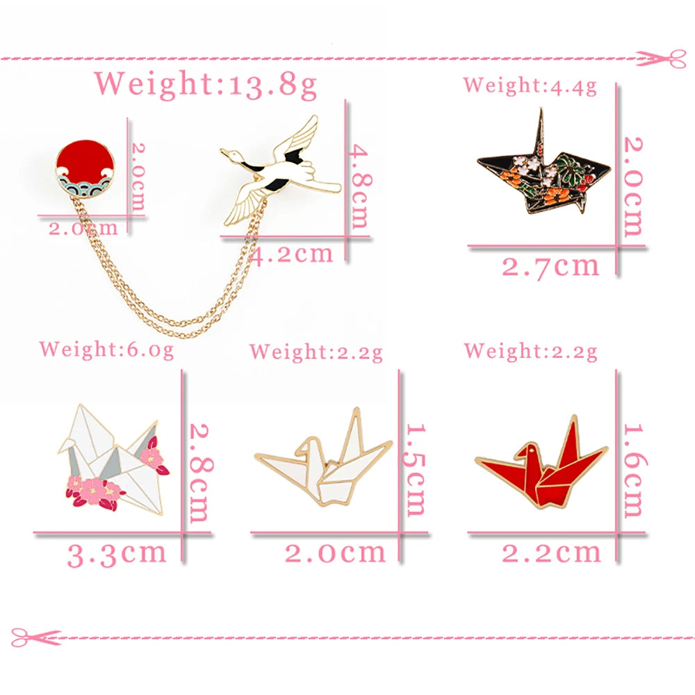 Original origami crane pin