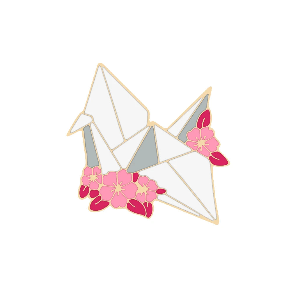 Original origami crane pin