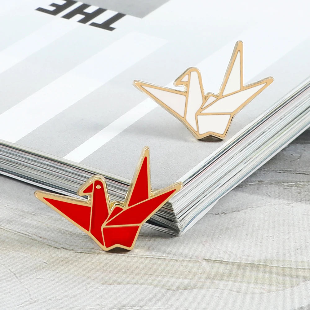 Original origami crane pin
